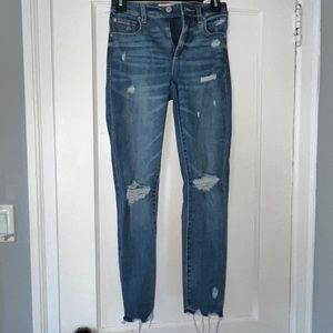GARAGE skinny distressed low rise jeans